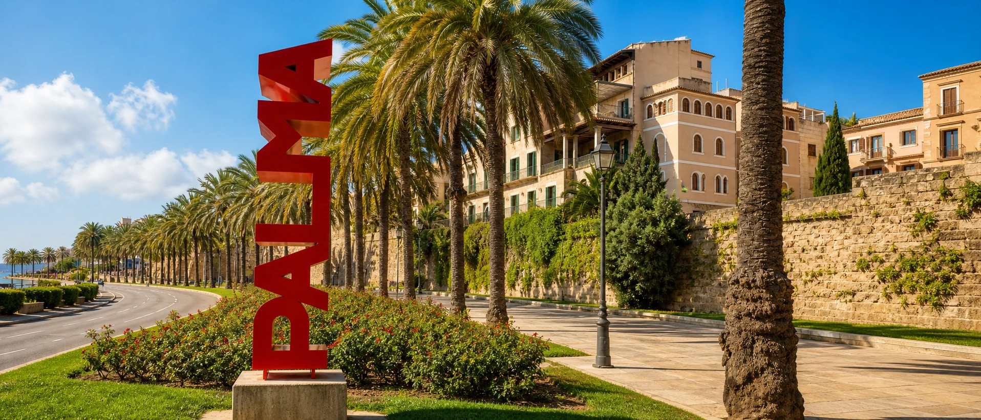 Escultura PALMA en el Paseo Marítimo de Palma, zona del Moll de la Llotja